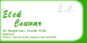 elek csuvar business card